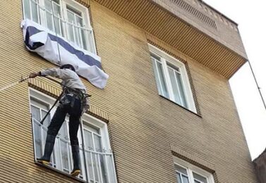 سندبلاست نما ساختمان و قیمت سندبلاست سنگ و اجر با طناب